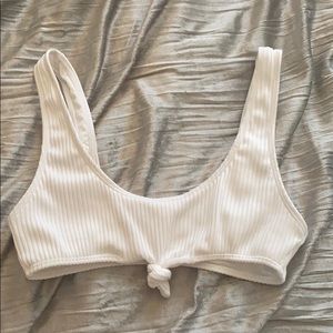 White ribbed bikini top